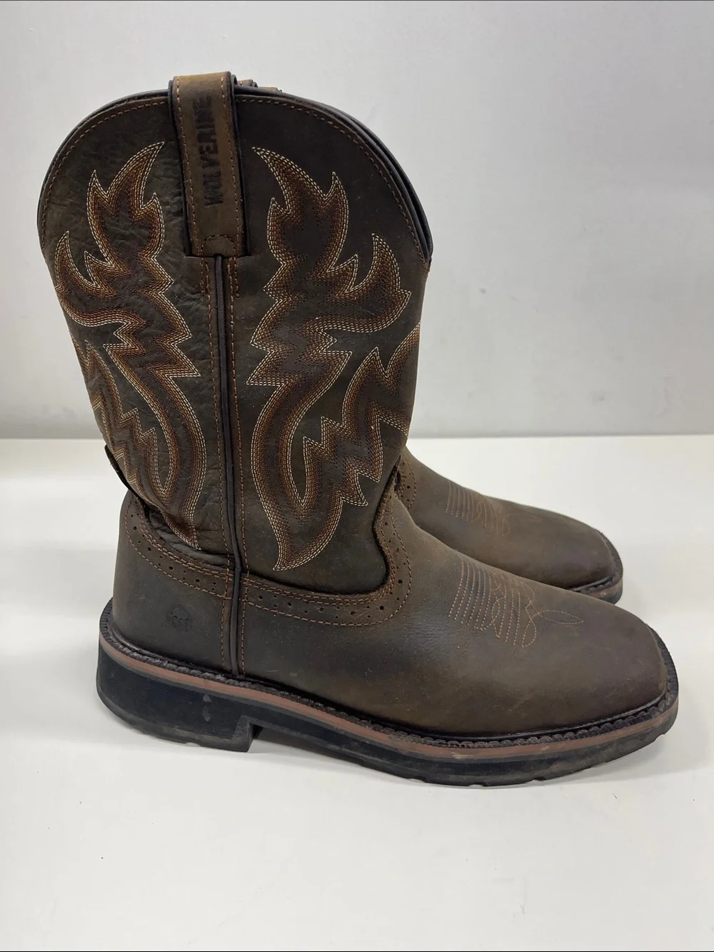 Wolverine Rancher Boots in Brown Leather Size 8 EW